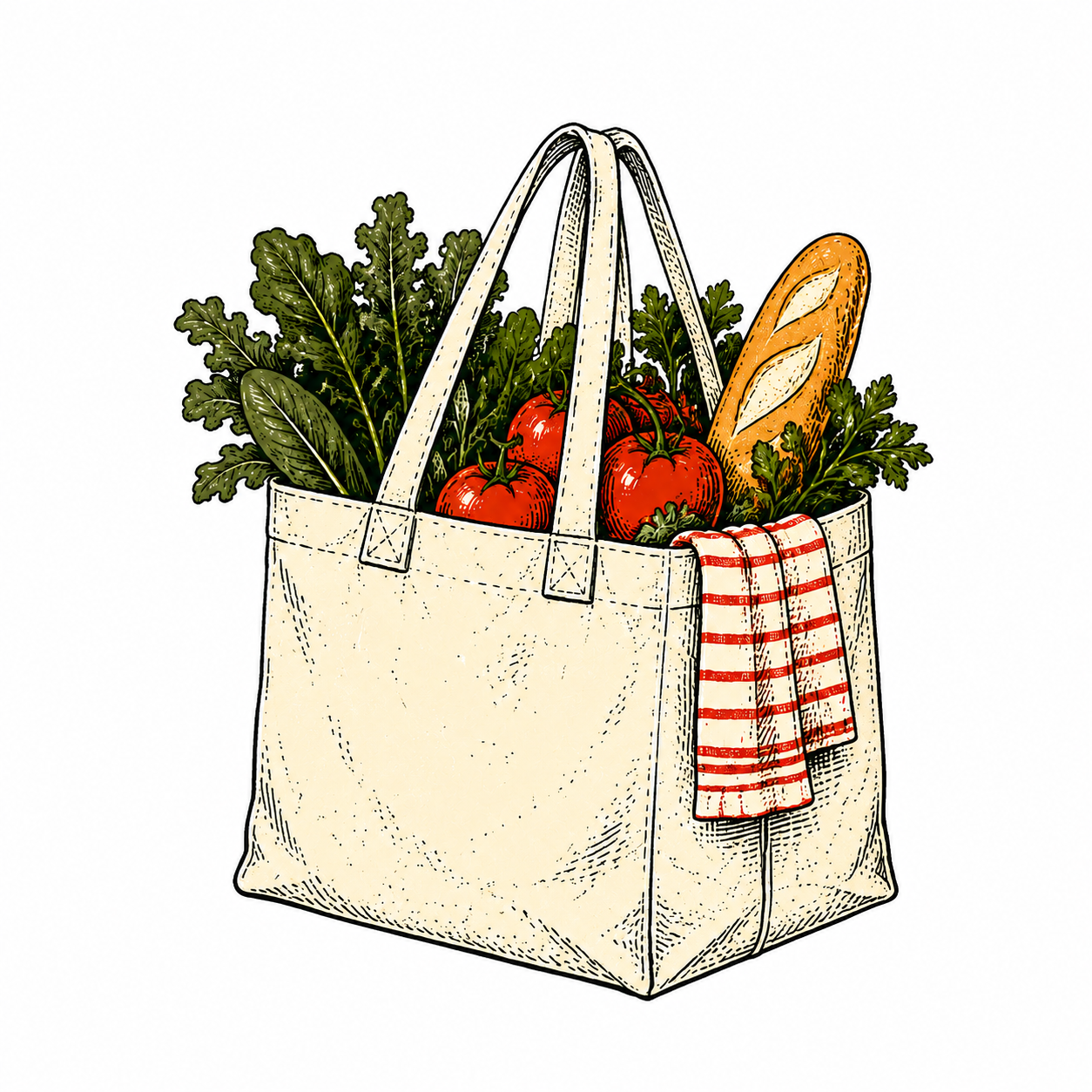 A tote full of fresh groceries